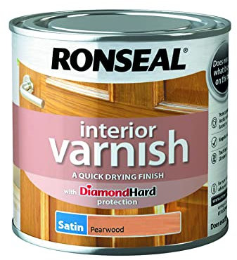 Ronseal RSLIVSPW250 250ml Quick Dry Satin Interior Varnish - Pearwood