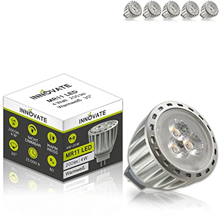 INNOVATE ES111 GU10 LED Leuchtmittel 1 Stk. [12W 60° 3000K Warmweiß Dimmbar I ersetzt 100W] QRB11 ES111 QRB111 LED Leuchtmittel Lampe Spot Strahler Spot (GU4 Sockel 3000K, 5 Stk.)