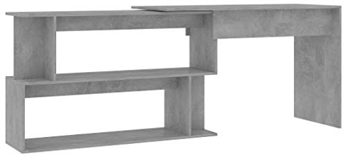 vidaXL Scrivania Angolare a L Mobile Porta PC Scrittoio Tavolo Lavoro Computer Arredi Casa Studio Ufficio Grigio Cemento 200x50x76 cm in Truciolato