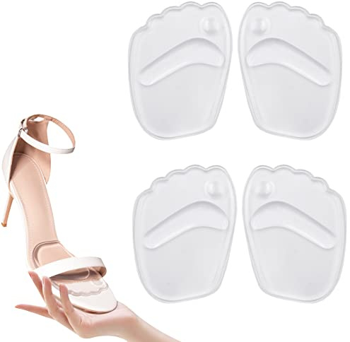 2 Paires Semelles Gel Coussinet Plantaire Avant Pied Antidérapant Metatarsien, pour Les Femmes Haut Talon(transparent)