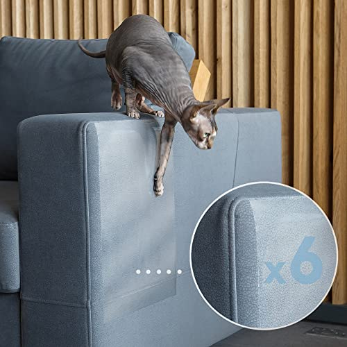 PROTECTO Protector Sofa Gatos Repelente y Fundas Anti-Arañazos | 40x30 cm (6-Pack) | Protección Muebles y Rascador Esquina - Diseño Elegante y Adhesivo Firme