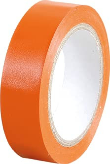 EUR'OHM Ruban adhésif isolant électrique 15mm x 10m Couleur Orange - Droguerie