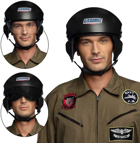 Boland 01420 - Casco Airborne, copricapo per costume da pilota di jet, accessori per costumi in maschera, carnevale, festa a tema