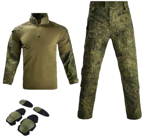 ZMIN Paintball arbetskläder taktiska byxor militäruniform kamouflage stridsskjortor lastbyxor + dynor armékostymer Cp set, G3 Långa dräkter, XL