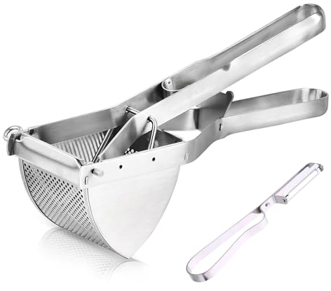 FUOBECIE Potato Ricer Potato Masher Stainless Steel, Kitchen Tool Ricer Large 22oz Labor Saving Masher for Mashed Potatoes