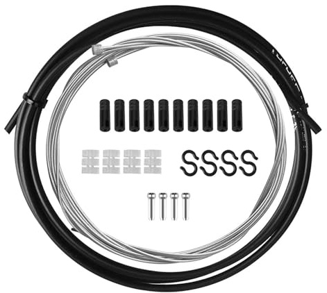 SKENGWEL Fahrrad Schaltseil Set,Universal Fahrrad Schaltzug,Universal Fahrradteile Bremszug Fahrrad Seilzug Mit 2m Außenhülle Endhülse Bremskabel Gehäuse Kit Für Berg Und Rennrad