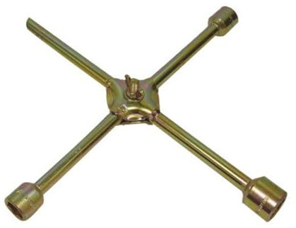 CLM - Chiave a croce pieghevole con rinforzo centrale | Bussole esagonali da 17 mm, 19 mm e 22 mm | Chiave a croce compatta e resistente per auto | Strumento per il cambio gomme