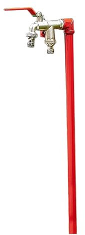 LYUCAYHQ Fuente Jardin Exterior, Columna de Agua Vertical Simple para Patio de Jardín, Columna de Agua de Jardín, Columna de Agua de Acero Inoxidable Anticongelante(Red,100cm/39in)
