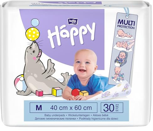bella baby Happy Wickelunterlagen 40x60 cm ideal für unterwegs (2x30 Stück)