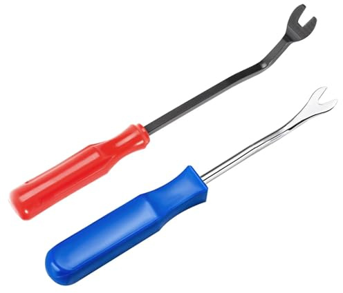 Juego de 2 herramientas para quitar molduras, quitamolduras de puertas de coche y clips de revestimiento interior, juego de alicates para clips de coche, herramientas de desmontaje de coche, juego de
