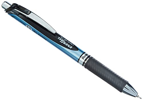 Pentel BLN75-AO EnerGel Gel-Tintenroller mit Druckmechanik und Nadelspitze, 0.5 mm Kugeldurchmesser = 0,25 mm Strichstärke, 1 Stück, schwarz
