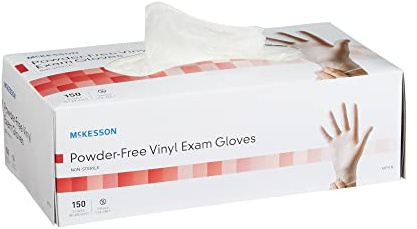 McKesson Powder-Free, Vinyl Exam Gloves, Non-Sterile, XS, 150 Count, 1 Box