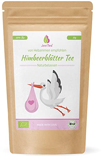 JoviTea® Himbeerblättertee BIO- Kräutertee -auch während der Geburtsvorbereitung -Schwangerschaftstee -100% natürlich und ohne Zusatz von Zucker. Aus Biologischem Anbau. Himbeerblätter 80g (1er Pack)