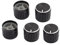 sourcingmap 5 Pcs 6mm Diameter Bulb Light Lamp Dimmer Control Rotary Knob Cap Black