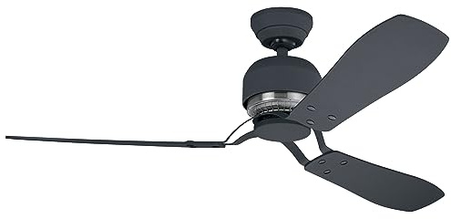 HUNTER FAN Deckenventilator Industrie II 132 cm für den Innenbereich, mit Wandsteuerung und 3 austauschbaren Flügeln in der Farbe Graphit und Kastanie, optimal für Sommer und Winter, Modell 24545
