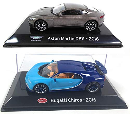 OPO 10 - Lote de 2 Autos 1/43 Compatible con Bugatti CHIRON + Aston Martin DB11 (SC4 + SC5)