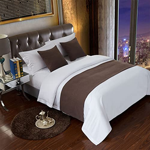 Set di Runner da Letto e Cuscino In Tinta Unita per Hotel, Sciarpa da Letto In Cotone e Lino,tappetino di Protezione per Biancheria da Letto Asciugamano Camera Decorazione