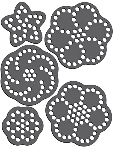 Rhinestone Genie Flowers 1.25 to 2.5 Magnetic Rhinestone Template, Black