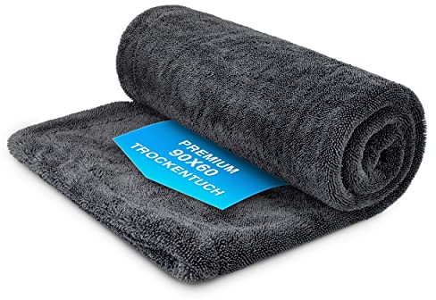 ASEADO® Mikrofasertuch XXL 90x60cm - kratzfreies und weiches Auto Trockentuch für Dein Auto, Dusche und Haushalt - 1200GSM