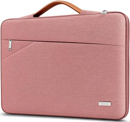 TECOOL 14 Pouces Housse Ordinateur Portable Pochette PC Portable Étanche pour 14 Pouces HP Lenovo Dell Acer ASUS Chromebook Notebook, Housse 15,3 Pouces MacBook Air M2 M3 M4(2023-2025), Rose