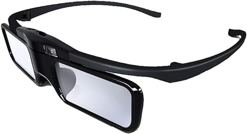 JMGO Wiederaufladbare aktive 3D-Shutterbrille – Nur kompatibel mit JMGO DLP-Link 3D-Projektoren und Laser TVs, modisches Design, nur 26g leicht, 40 Stunden Laufzeit mit Einer Ladung (Schwarz)