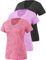 Star Vibe 3 Stücke Sport Shirts Für Damen Fitness Yoga Tshirt Damen Atmungsaktive Women's Activewear Yoga Kurzarm Black/Purple/Rose XL