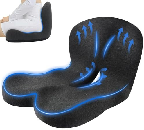 OWill Cojin Antiescaras, Cojin Viscoelastico, Cojin Silla Oficina, Cojin Coxis Ortopedico Antiestrés Eficaz, Cojin Coxis Favorece la Circulación Sanguínea, Oficina Cojín Antiescaras