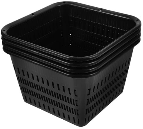 Happyyami 4 Pezzi Di Vivaio Per Piante Tazze Nette Di Plastica Con Intaglio A Rete Rete Tazze Per Piante Vasi Secchio Cestino Quadrati Contenitori Per Piante Per Orchidea Coltivazione