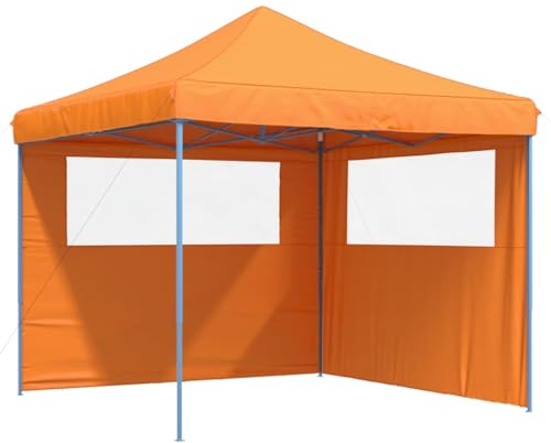 vidaXL Tienda de Fiesta Plegable Pop-Up 2 Paredes Laterales Naranja, Tienda, Tienda de jardín, cenador de Camping, toldo cenador, cenador toldo