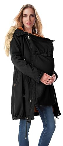 Manteau Grossesse Hiver Maternité, Porte-bébé Maternité Veste Multifonctionnel pour L'automne et l'hiver Grossesse Femme Manteau de Bébé vêtement d'extérieur Manteau De Pluie Femme Coupe Vent