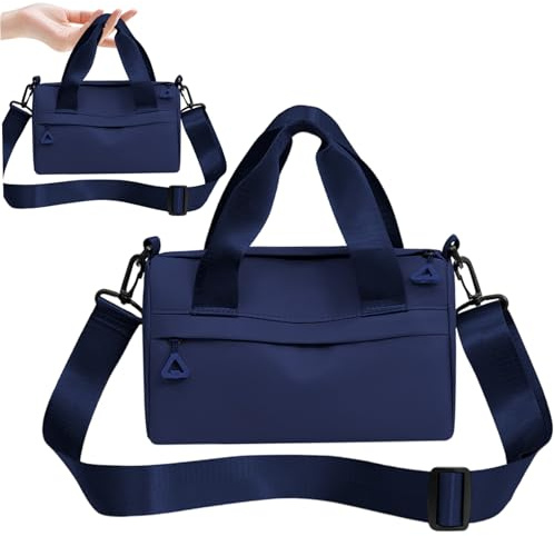 Bolsa de gimnasio pequeña de 9,5 x 4,7 x 5,5 pulgadas, bolsa de lona pequeña, bolsa de lona de tela Oxford impermeable, bolsa de lona de mano para gimnasio con correa ajustable y cremallera, mini bols