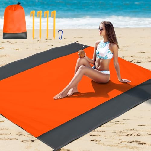 Coperta da spiaggia anti-sabbia telo mare XXL 210 x 200 cm – ideale per spiaggia, campeggio, picnic o viaggi. Perfetta come telo picnic per attività all'aperto. Leggera e resistente