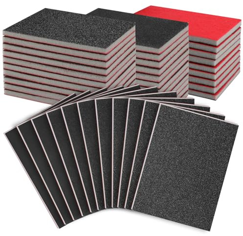27 Pcs Sanding Sponge Pads, 120-3000 Grit Sandpaper Assortment, Wet Dry Washable Foam Sanding Block, Abrasive Sand Paper for Hand Sanders, Wood, Metal, Auto, Drywall, Furniture Polishing