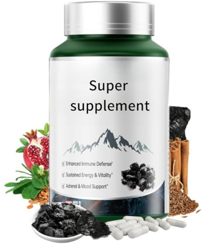 Súper suplemento - Elaborado a partir de extractos naturales - Mejora la energía, la resistencia, el estado de ánimo y la condición física - Sin OGM, sin gluten