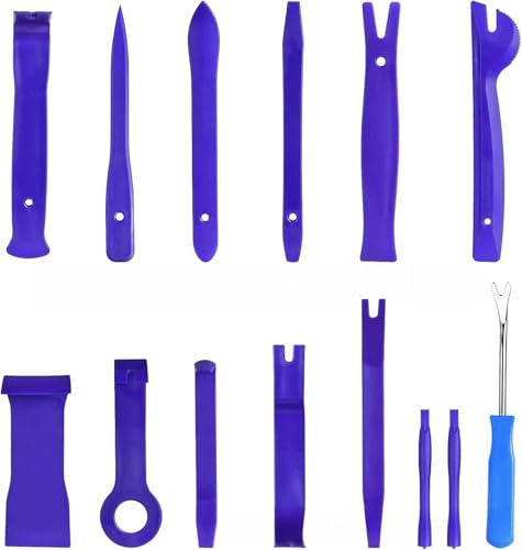 Kit de herramientas de extracción de molduras de automóvil con removedor de clip interior de nailon y acero al carbono para panel de puerta de automóvil, herramienta de palanca de salpicadero