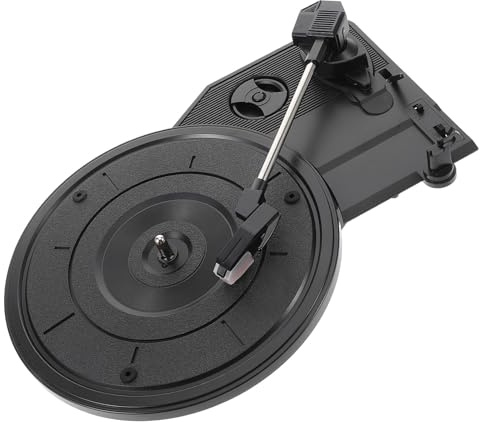 IMIKEYA Tocadiscos en Plástico Negro con Altavoces Integrados Vintage de Vinilo y Mecanismo de Aguja Adecuado para del Hogar para