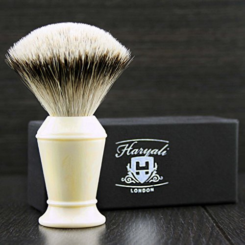 Haryali London Hand Assembled Imitation Horn Handle (Silver Tip Badger Hair Shaving Brush) Sophist Collection & Design by Haryali London.