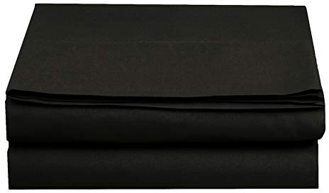 Elegant Comfort Premium Hotel Quality 1-Piece Flat Sheet, Luxury and Softest 1500 Premium Hotel Quality Microfiber Bedding Flat Sheet, Wrinkle-Free, Stain-Resistant, California King, Black