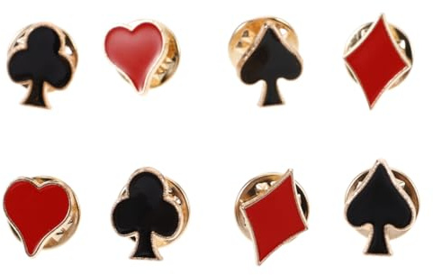 Spilla Poker Card Brooch in Lega Colorata Accessorio Elegante Per Abbigliamento Perfetta Per Feste E Occasioni Speciali