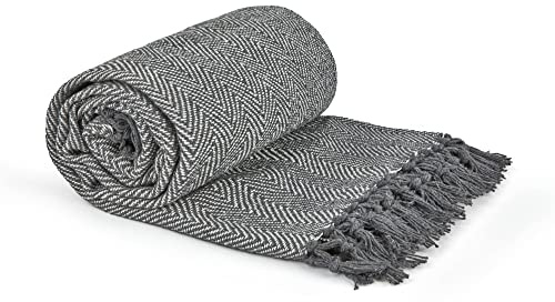 Emma Barclay Manta, Algodón, Plateado, 50x60 (127x152cm)