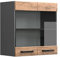Vicco Küchenglasschrank R-Line, Glashängeschrank, Weiß Hochglanz/Anthrazit, 60 cm