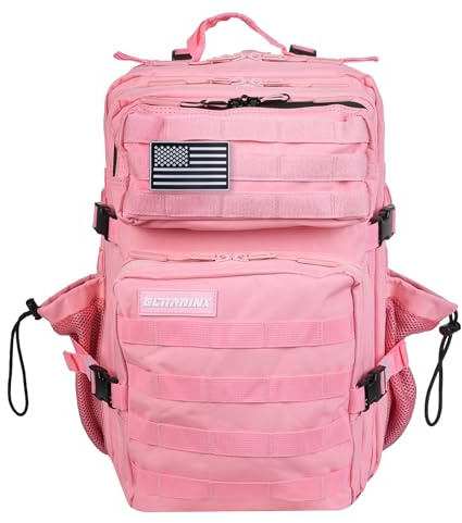 ELITRAINX Zaino tattico militare impermeabile da 25 litri per sport, cabina di aereo, palestra, attività all'aperto, cross training (rosa)