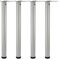 camar Tischfüße verstellbar 700-730mm rund ø 80mm, Metall Tischbeine höhenverstellbar, Stahl silber 4 Stück