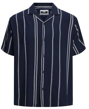 JCOJEFF AOP Resort - Maglietta SS Relax, Navy Blazer/Strisce: a Strisce, S