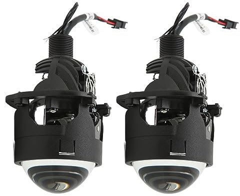 Lente de Proyector de Faros LED 2.5in Lente de Proyector Bi LED Kit de Actualización de Faros Delanteros de Coche Haz Alto y bajo 6000K Blanco para H1 H4 H7 HB3 HB4 D1 Coches con