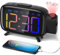 ELEHOT-Store Projektionswecker,Radiowecker Funkuhr Digital 4 Projektionshelligkeiten Doppelwecker Snooze Funktion mit Typ-C