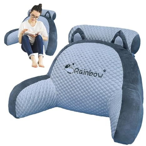 Coussin De Lecture pour Lit, Coussin Dossier Canapé, Oreillers De Dossier avec Accoudoirs, Coussin De Dossier Détachable, Support Dorsal Ultra-Confortable, Lecture d'oreiller Ergonomique, Jeux