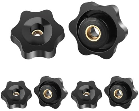 BOUMVID 6 Pièces Ecrou à PoignéE En éToile M5 25mm ExtéRieur DiamèTre Molette Papillon Vis Moletés Filetage Moleté Bouton De Serrage Pour Machines, Machines-Outils, Appareils De Fitne, Meubles