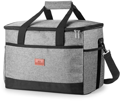Dyserbuy 30L Large Cool Bag, Reusable Tote Cooler Bag, Insulated Picnic Lunch Bag Box, Picnic Bag for Camping, BBQ, Travel, Family and Outdoor Activities