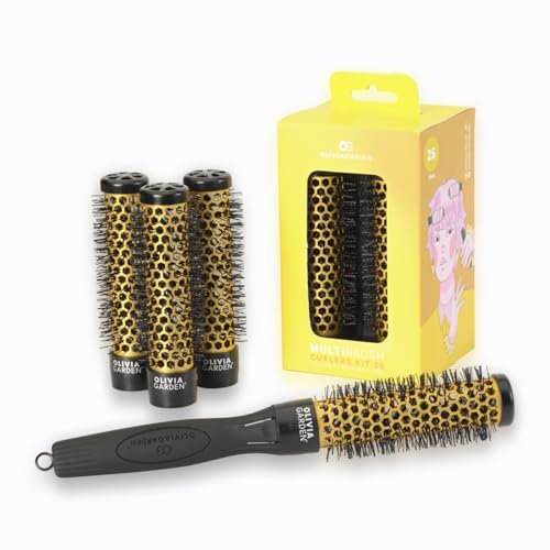 Olivia Garden MultiBrush Curlers Kit 25 mm Rund Borste 4 Fat Gul